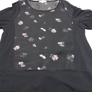 Sheer Flower Print Top